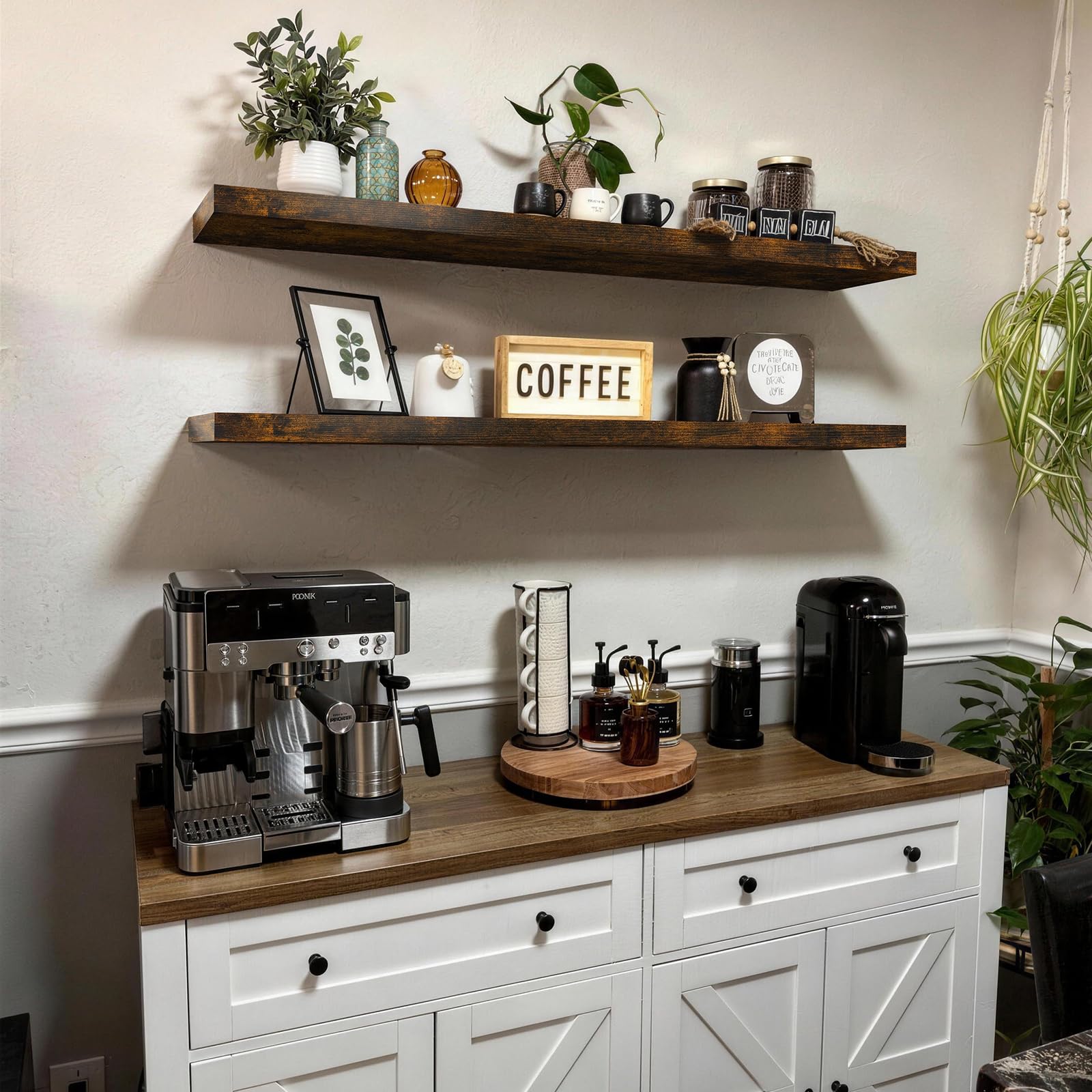 BAYKA shelves with reinforced brackets for sturdy support and durable wall storage