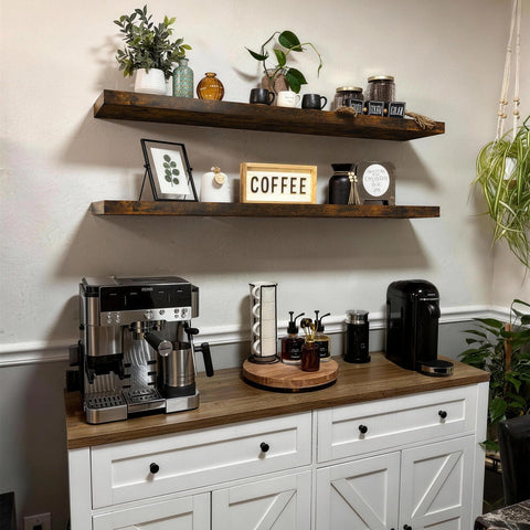 BAYKA shelves with reinforced brackets for sturdy support and durable wall storage
