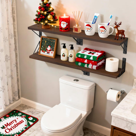 Bayka floating shelves bathroom-corner store toiletries in a compact, accessible corner