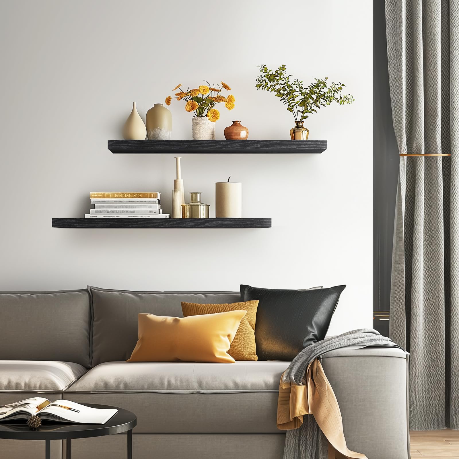 Bayka shelf hardware and wall brackets included for easy installation