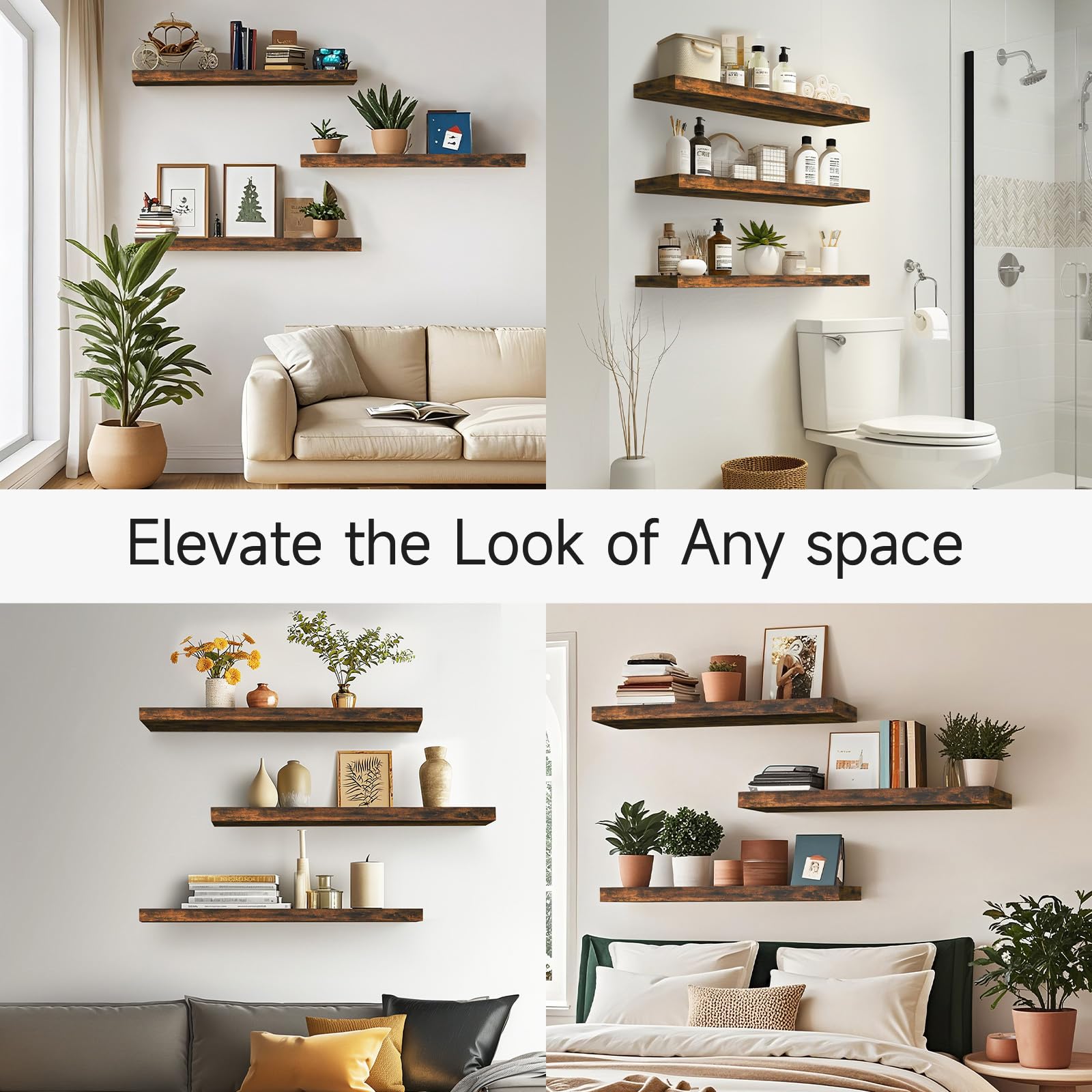 Bayka kitchen storage with jars and cookware on shelves.