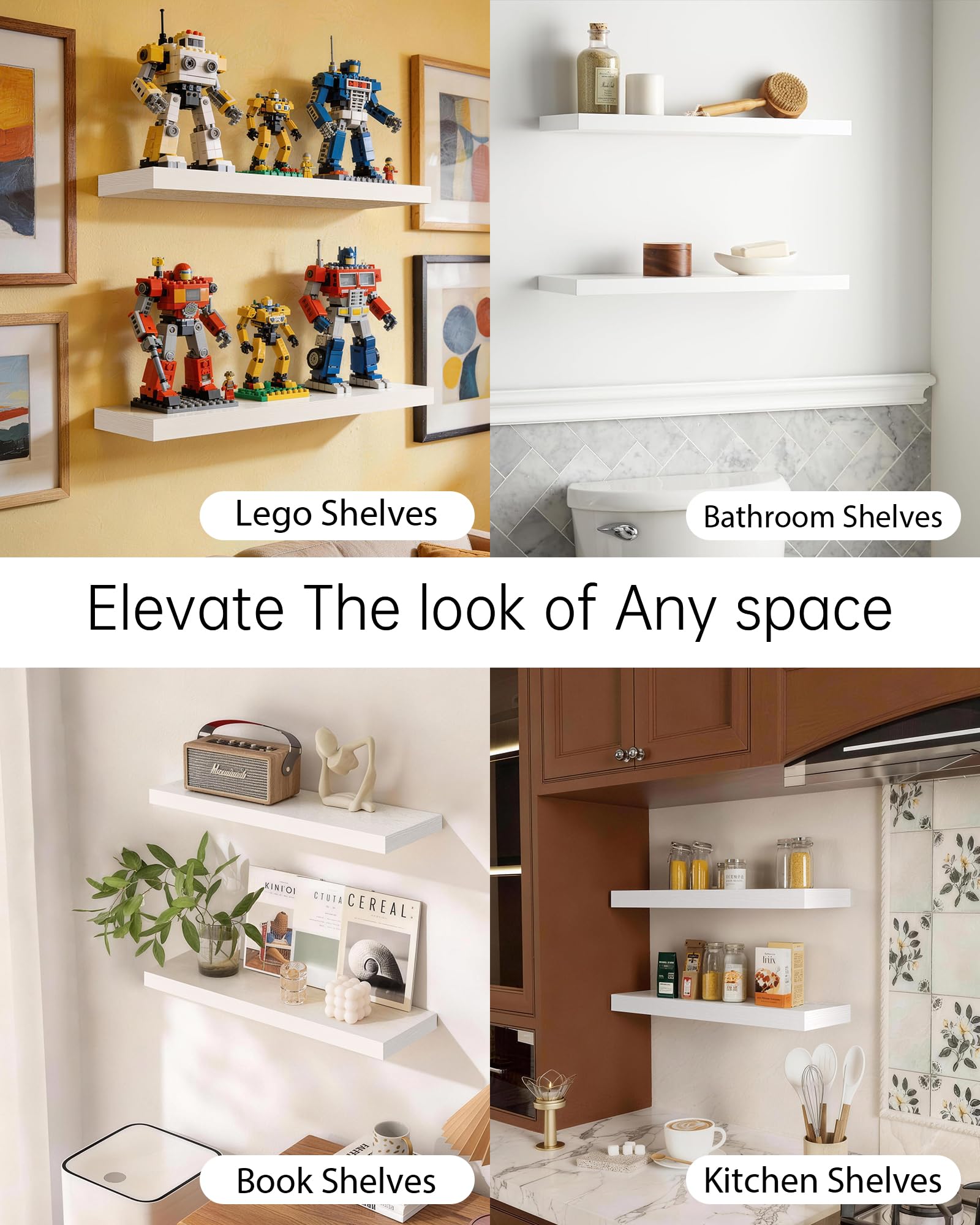 Bayka kitchen shelf displaying spices and small items.