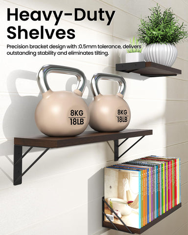 Bayka floating shelves living-room-display display books and decor in a balanced arrangement