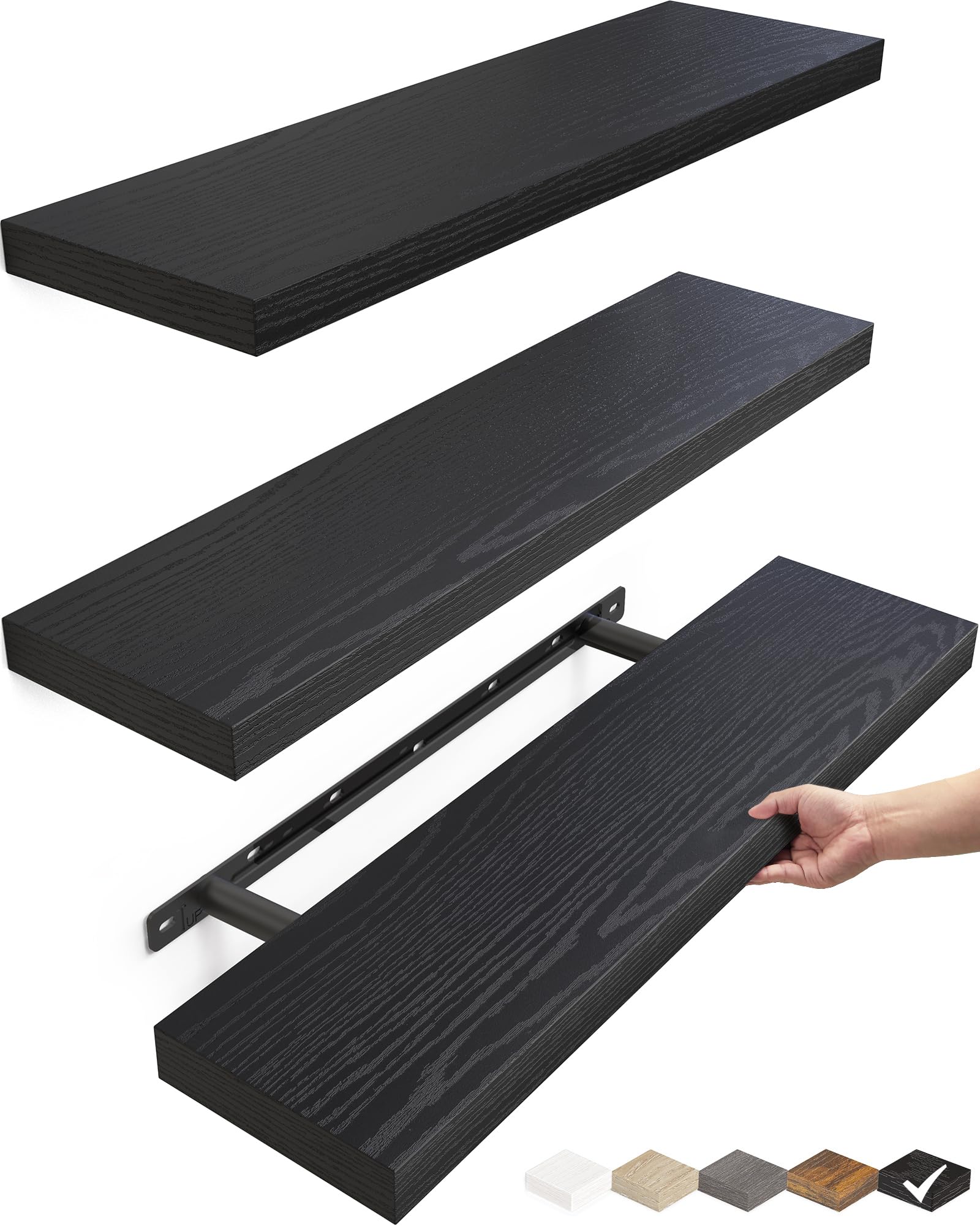 BAYKA floating shelves set on wall for organized storage in any room