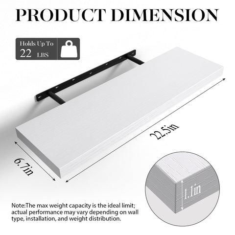 Bayka floating shelves spacious 22.5 inch display for books and decor