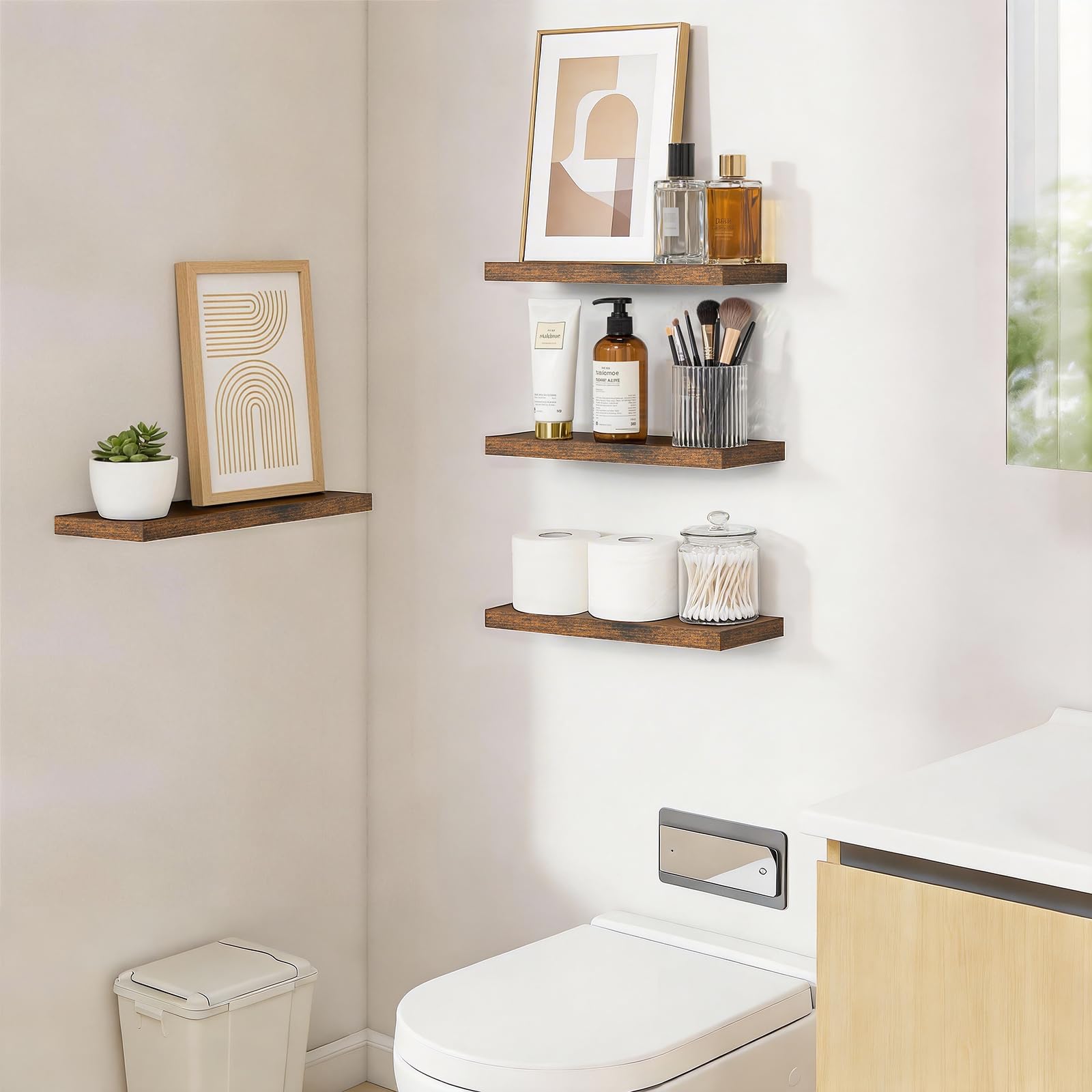 BAYKA floating shelves wall assembly-included for quick, clean setup.