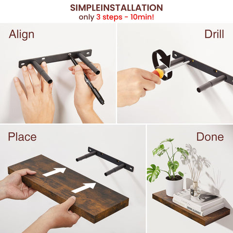 BAYKA floating shelves wall bathroom decor ready for toiletries.