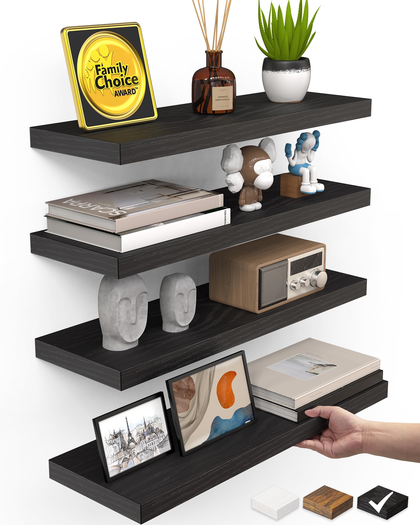 Bayka floating shelves wall-mount assembly shows sturdy setup for organized display.