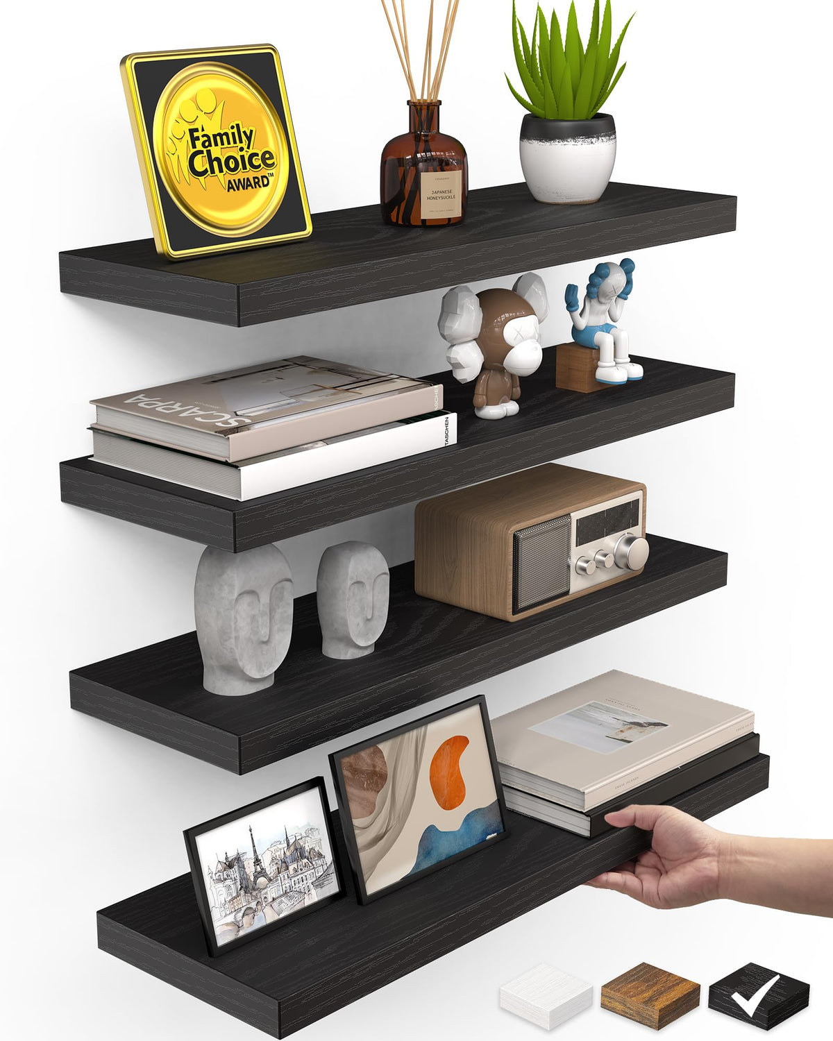 Bayka floating shelves wall-mount assembly shows sturdy setup for organized display.