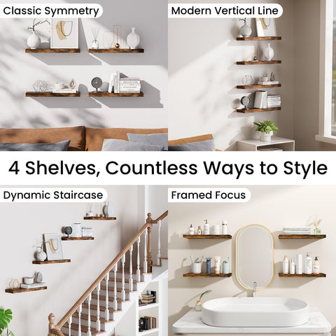BAYKA floating shelves wall sag-free design supports steady displays.