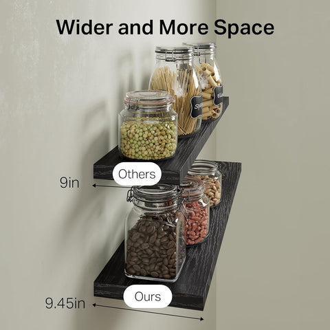 Bayka shelf anchored into wall studs for safety and support