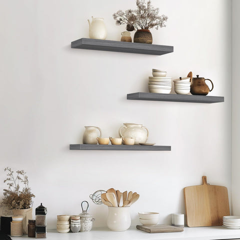 Care and durability of BAYKA grey floating shelves in everyday use