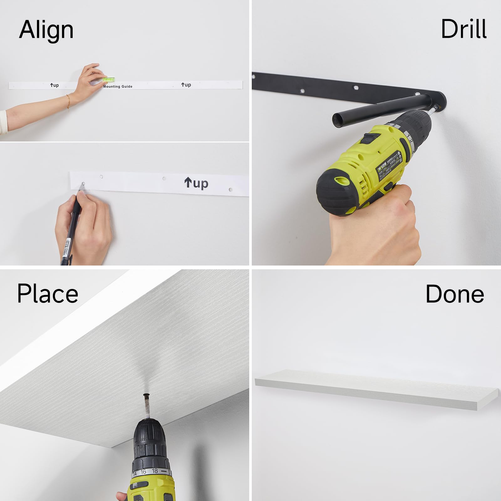 Bayka protective sealant guards shelves against warping and daily wear.