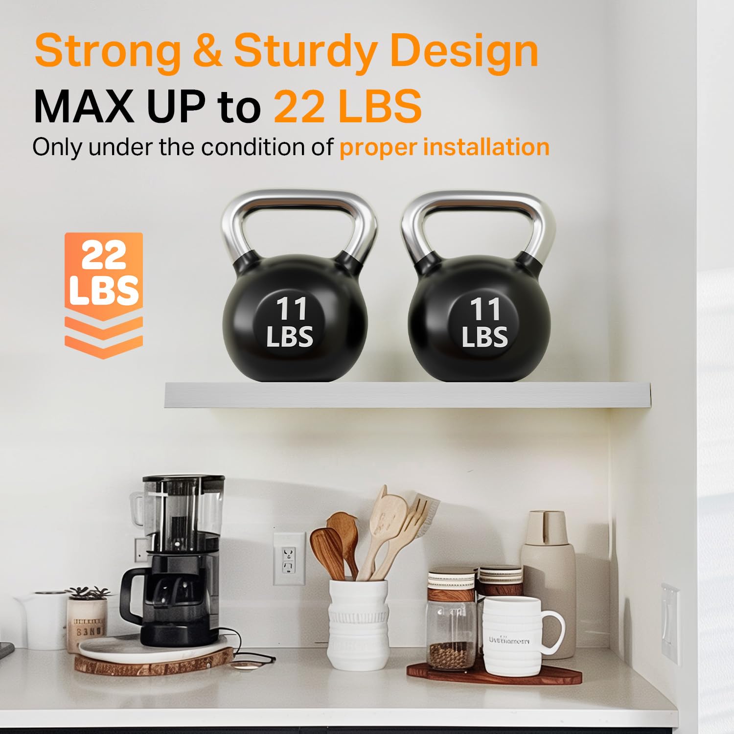 Bayka sealed edges prevent warping for long-lasting display shelves.