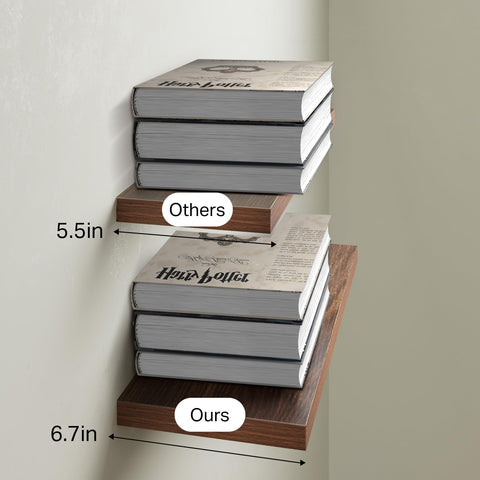 BAYKA wood-grain texture shelves adding natural warmth