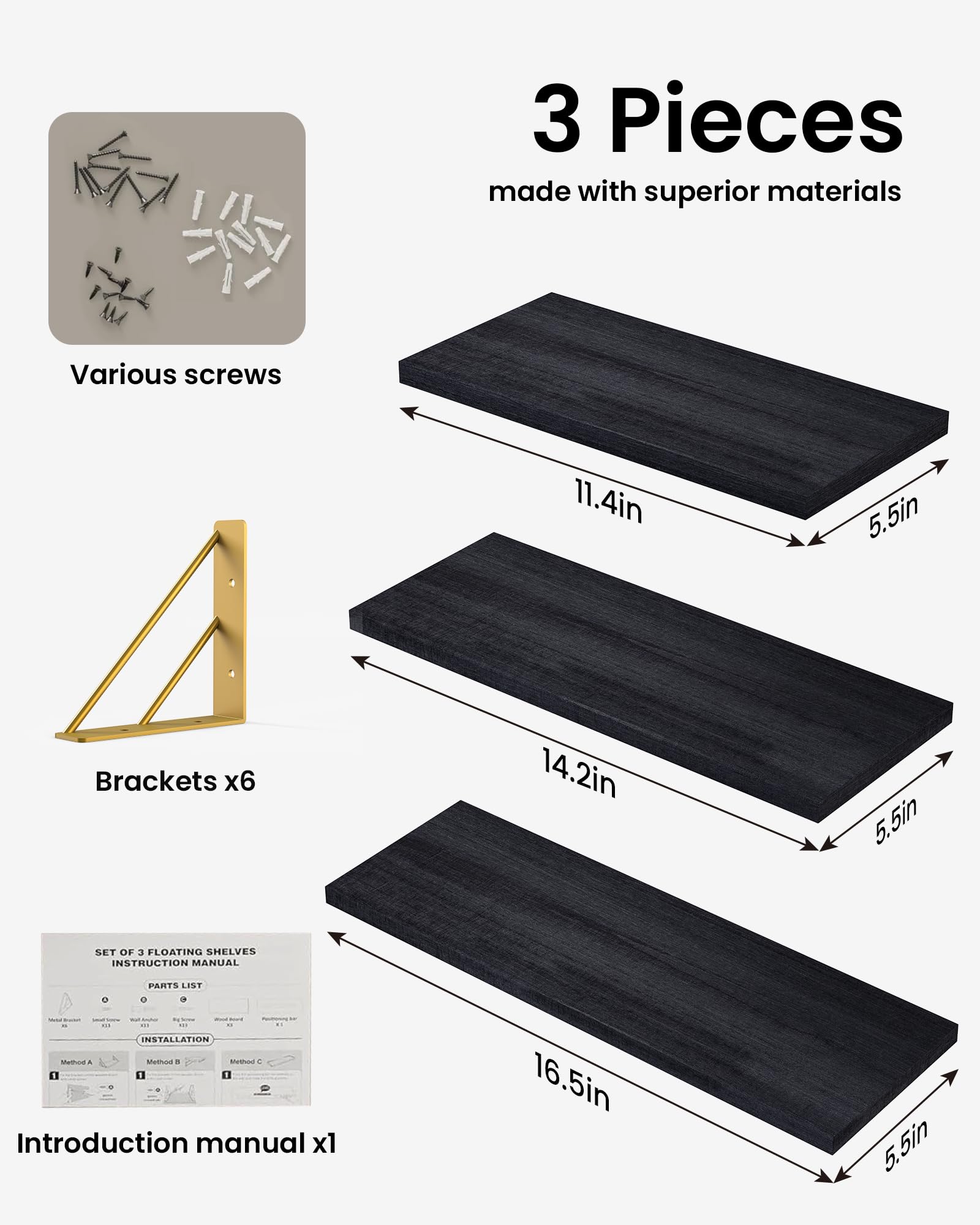 BAYKA shelves support up to 40 lbs per unit when mounted.