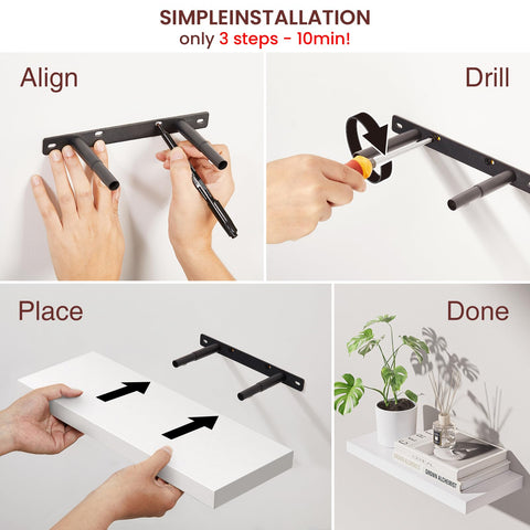 Bayka shelves dimensions show deep 6.7 in, wide 15.7 in, height 1.1 in.