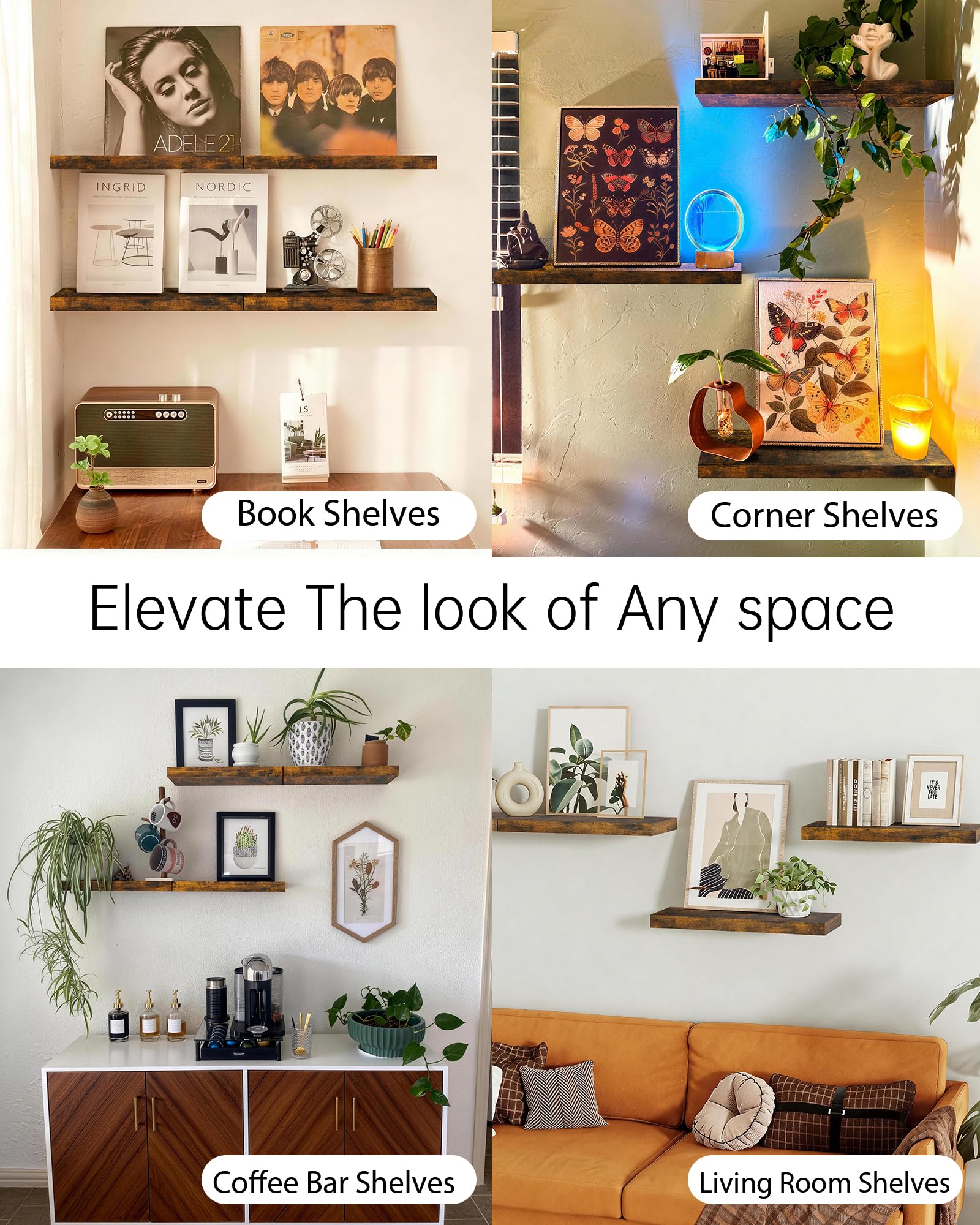 BAYKA shelves organizing and displaying books, decor, and plants.