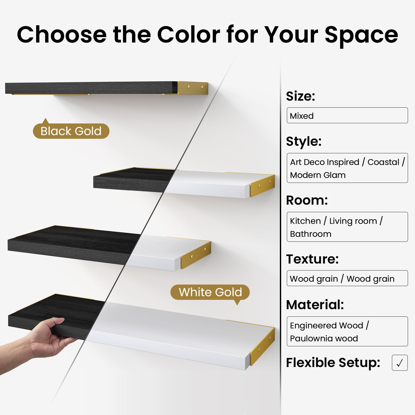 BAYKA triangle bracket design enables two installation options.