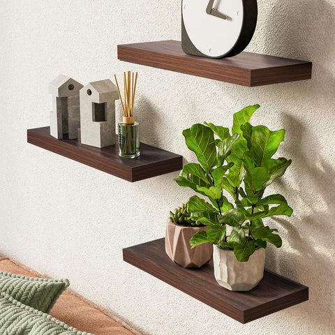 BAYKA wall-mount shelves with sturdy brackets for durable support