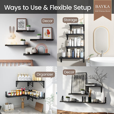 Bayka wall-mounted shelf in living room display