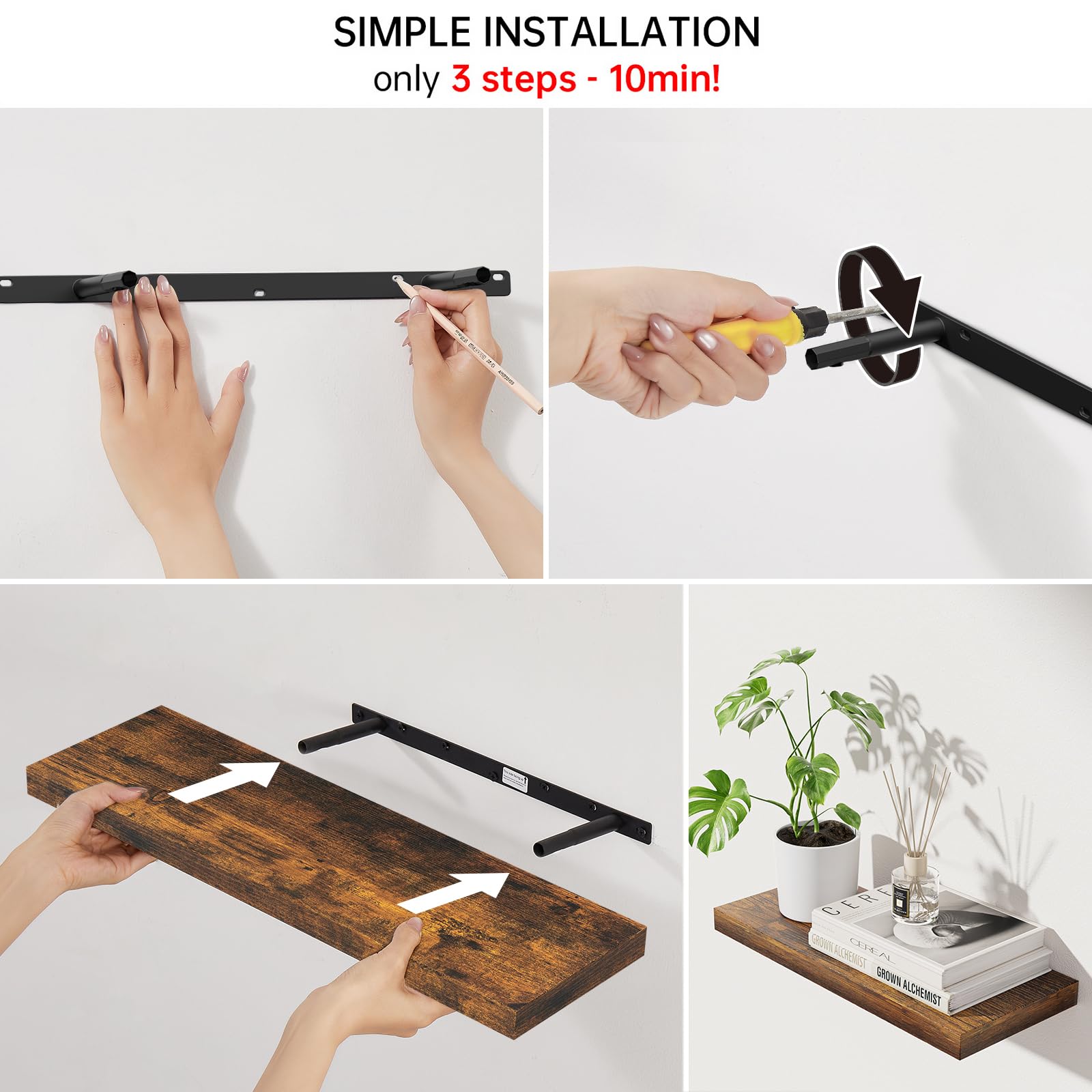 BAYKA easy-install hardware and level tool included for quick setup.