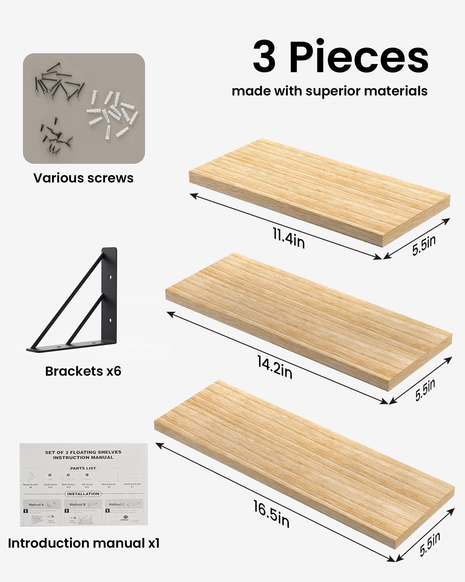 BAYKA wall shelves living room decor enhances visual interest.