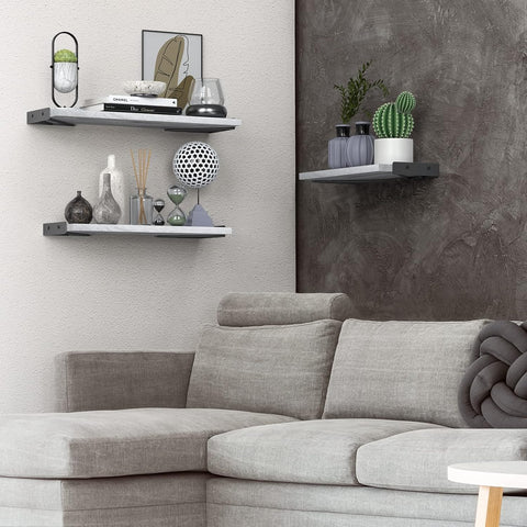 BAYKA wall shelves in living room display for books and decor
