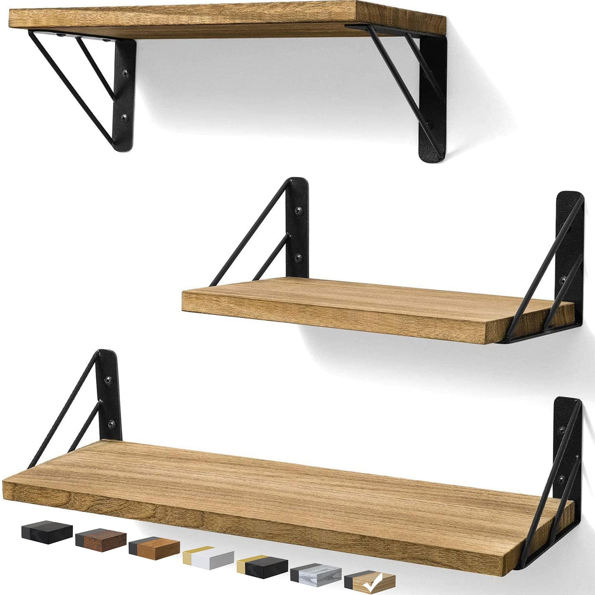 BAYKA wall shelves set-3 large surface displays decor while saving wall space.