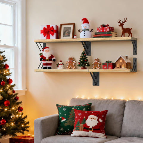 BAYKA wall shelves set-3 medium surface organized storage for books and gadgets.