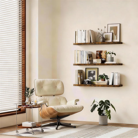 BAYKA wall shelves with strong load capacity up to 22 lbs per shelf.