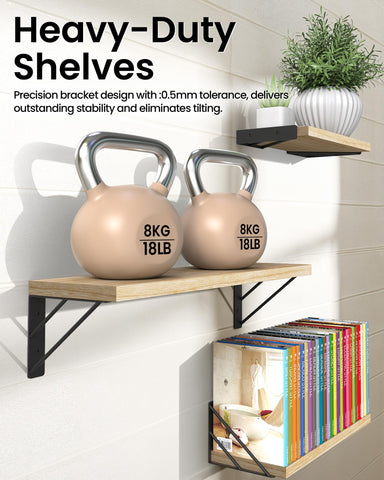 BAYKA wall shelves triangle bottom setup demonstrates alternate layout.