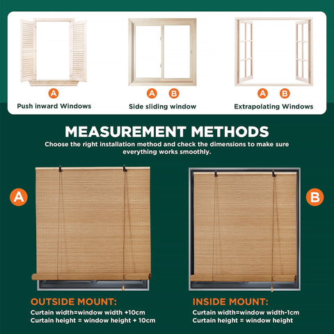 Custom-sized Bayue bamboo blinds tailored to window dimensions
