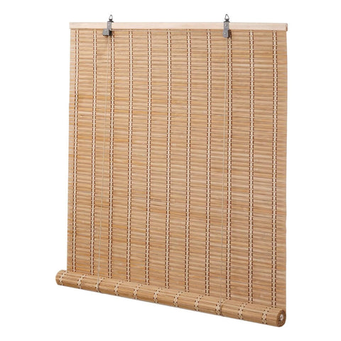 BAYUE Bamboo Blinds on an interior window showing natural texture and warmth