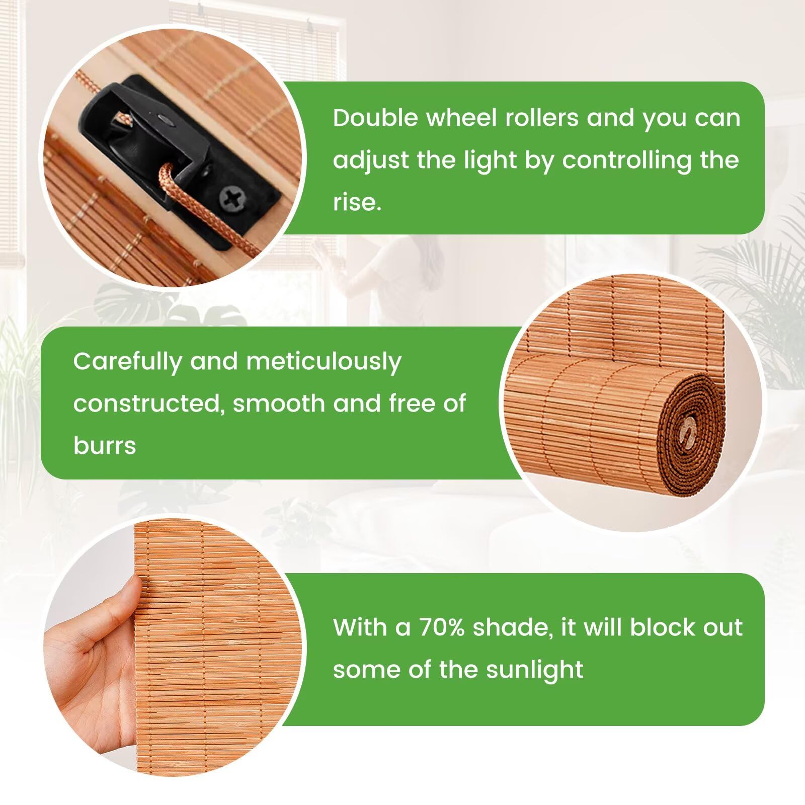 BAYUE natural bamboo texture adds rustic-modern charm
