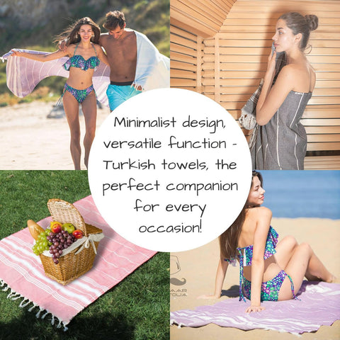 Bazaar Anatolia sand-free towel design keeps bags clean after seaside time