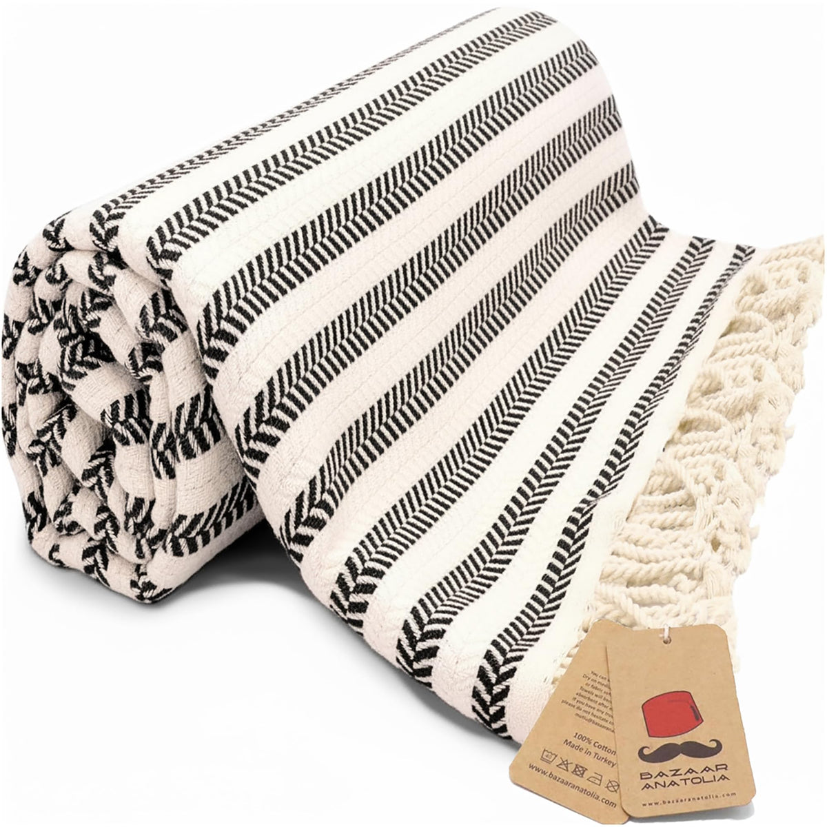 Bazaar Anatolia Turkish towel oversized 71x39 inches for beach and travel