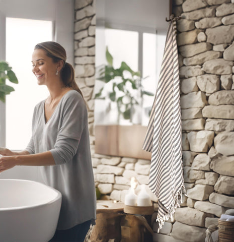 Towel offers versatile uses such as scarf, travel blanket, or beach towel