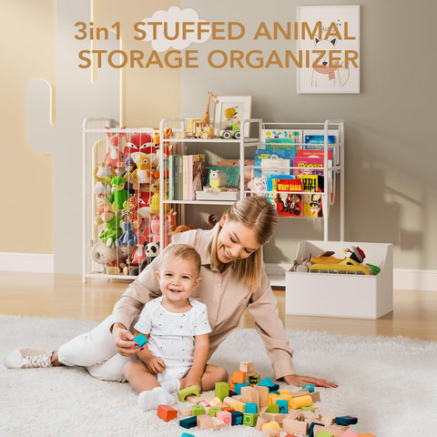 BBLIKE 3in1 stuffed animal storage safe-edges ensure child-friendly design during play.