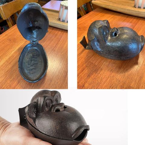 BBRGIRL iron cast ashtray lid open, resting area visible