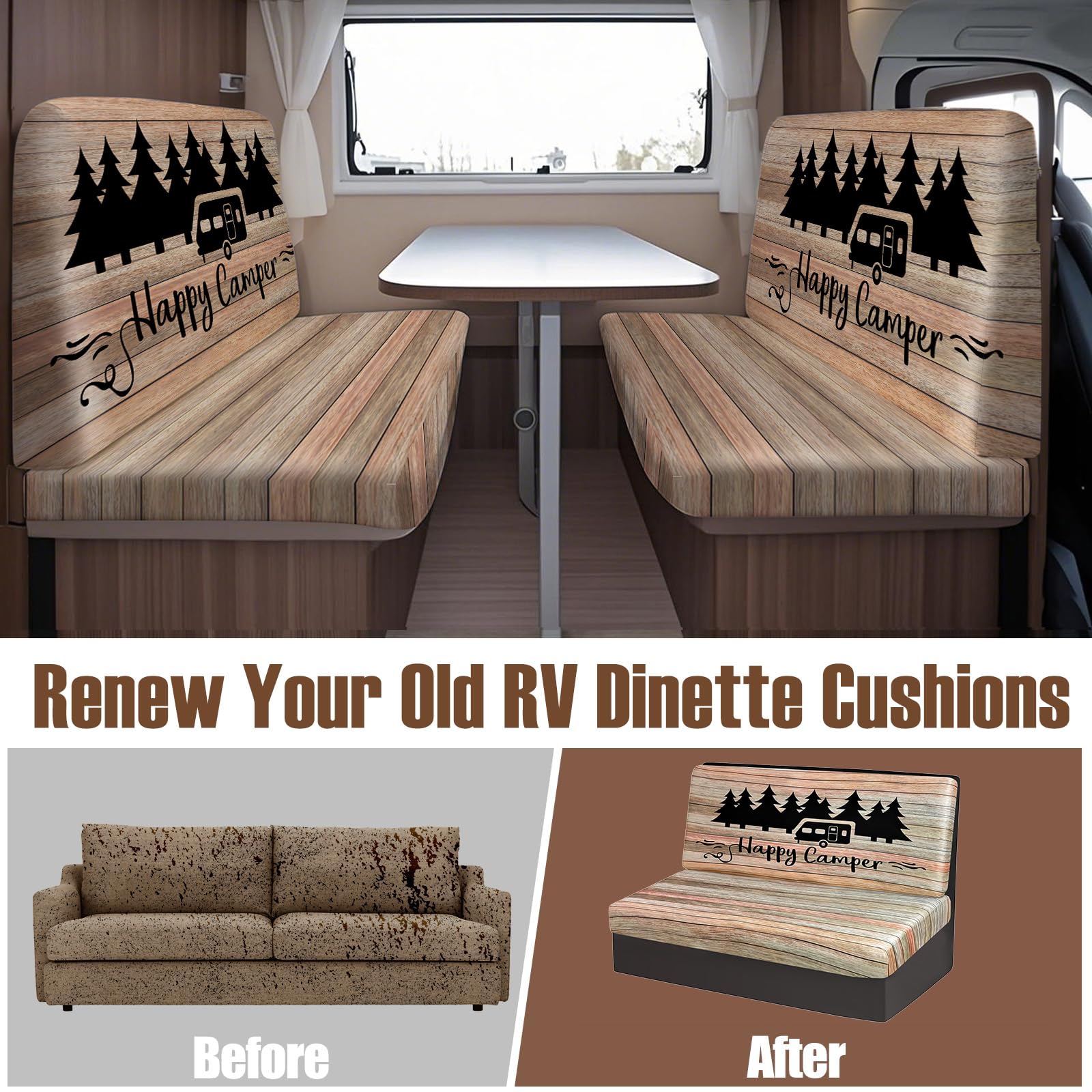 BBSET backrest cover for camper seating keeps RV cushions clean.