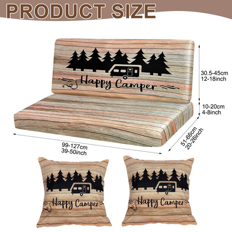 BBSET pillowcase with camping pattern protects cushions on trips.