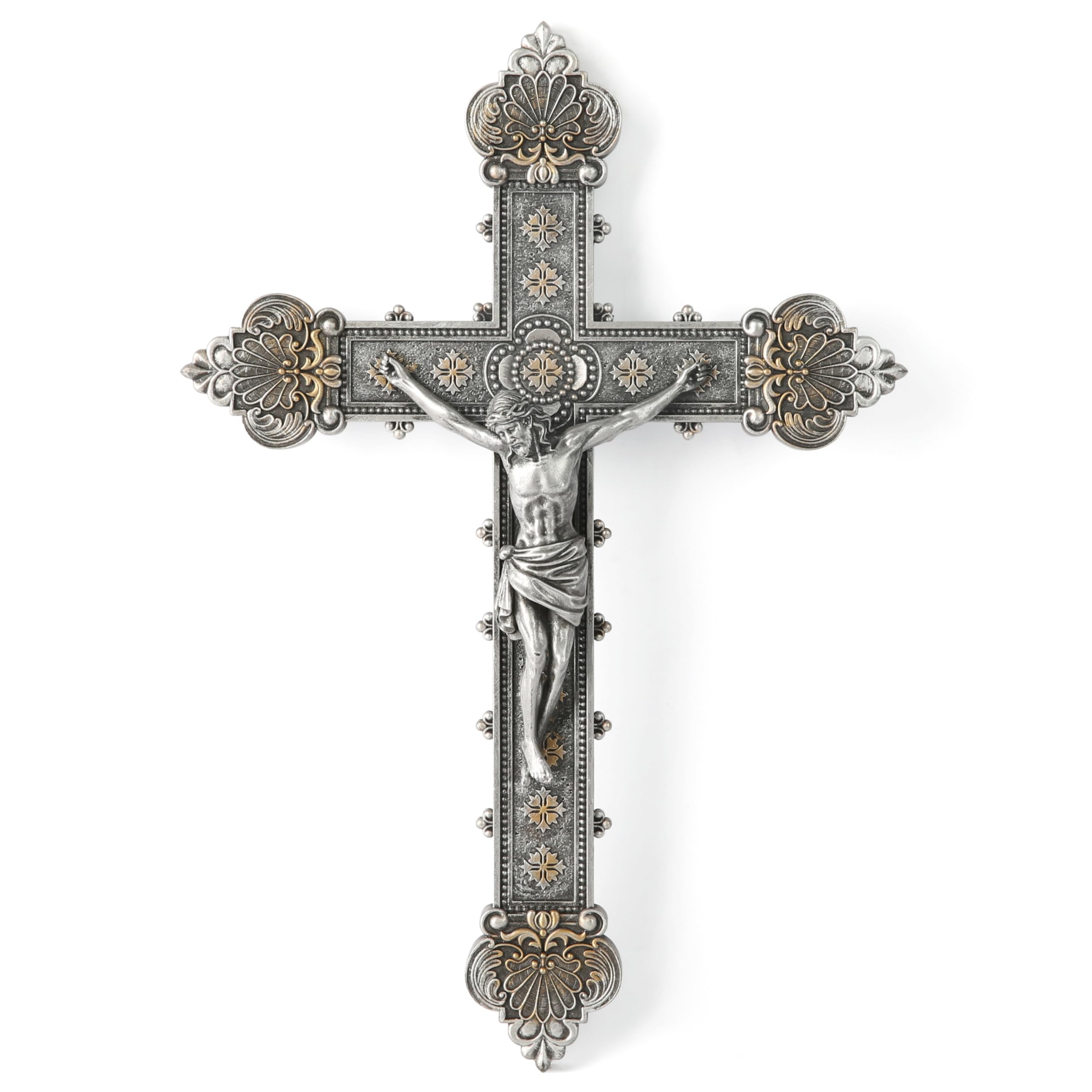 BC BUILDCLASSIC Catholic crucifix wall cross, front view, ideal for daily devotion at home.