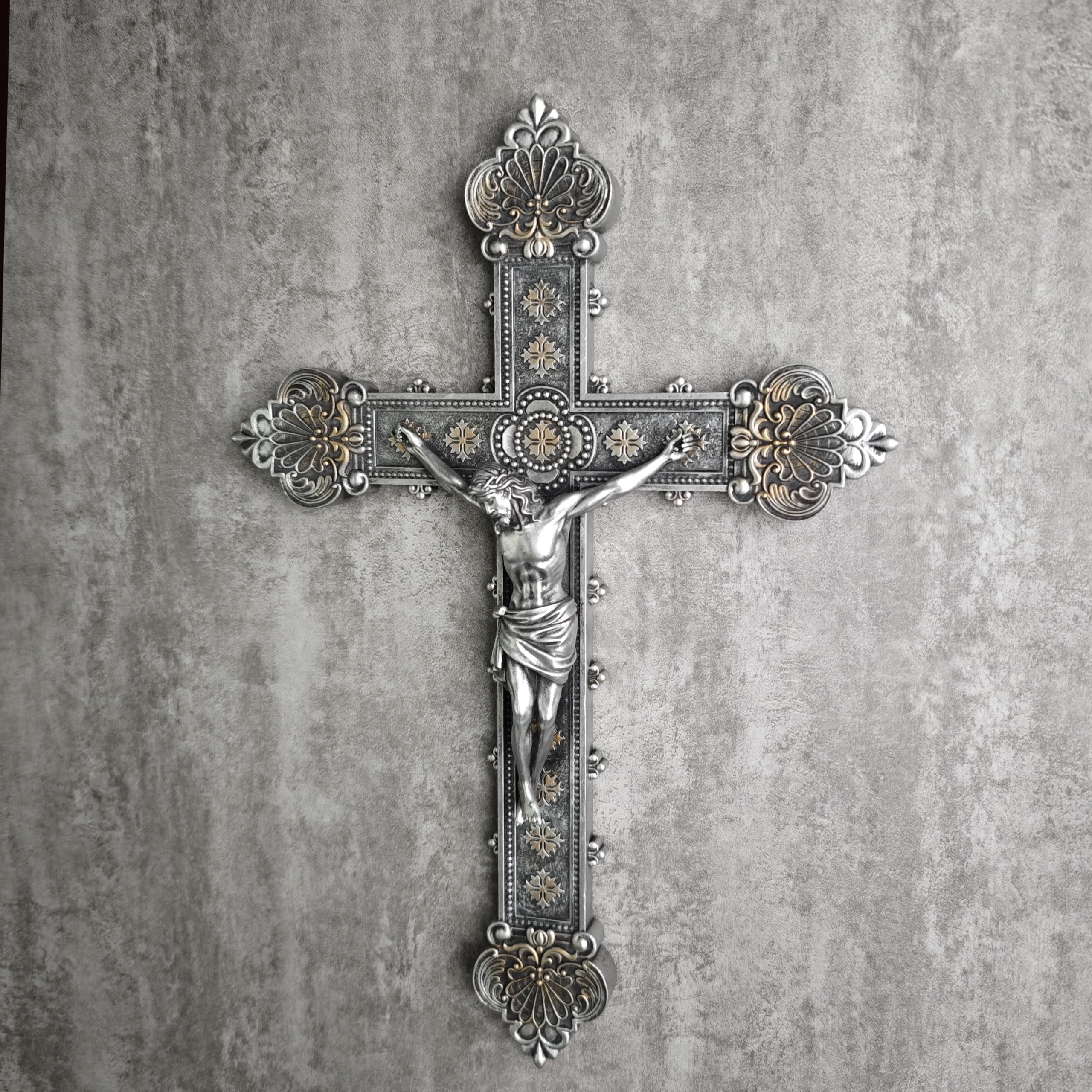 BC BUILDCLASSIC Renaissance sculpture cross, ornate details, ideal as a thoughtful gift.