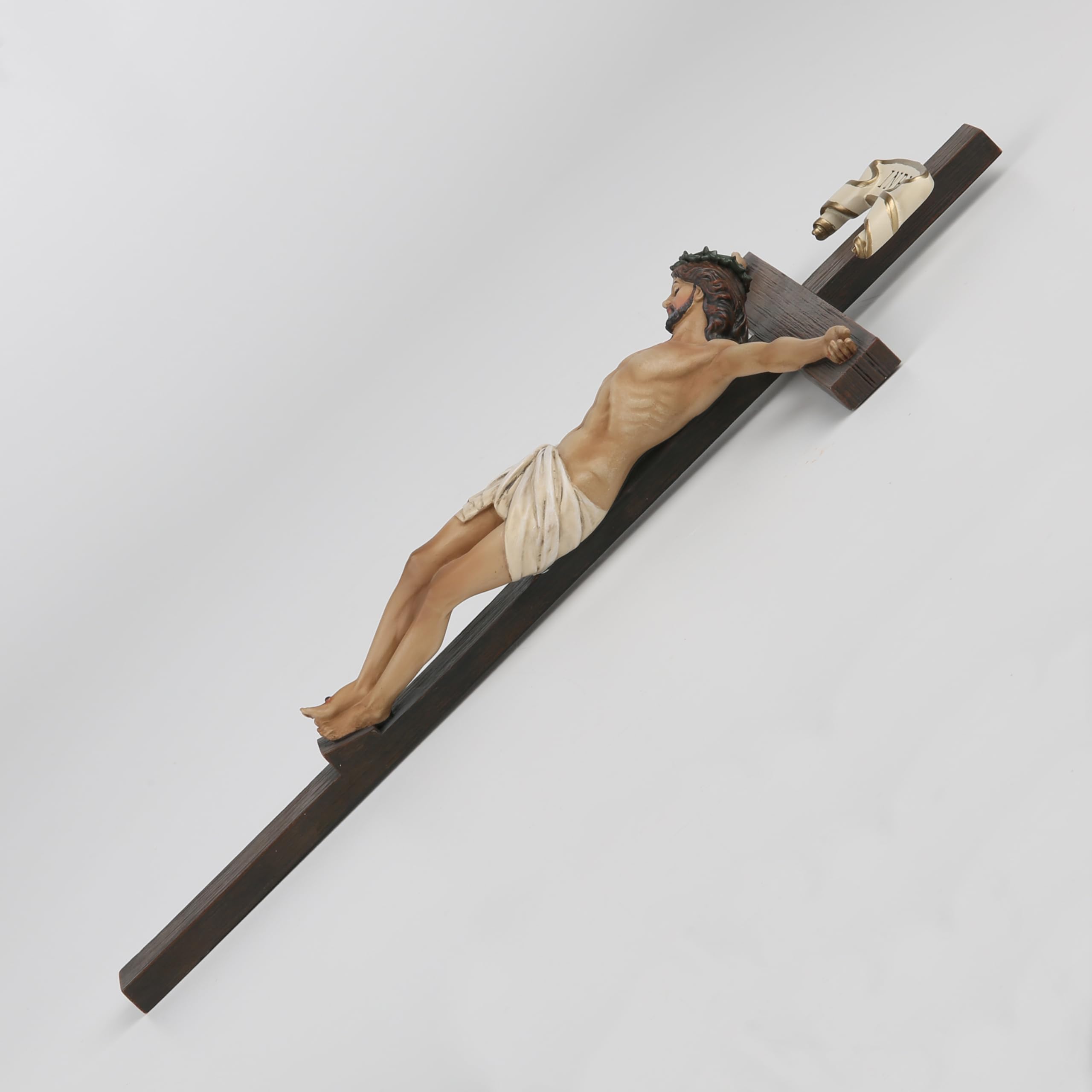 BC Buildclassic colorfast crucifix in stone resin lasts for years of devotional use at home.