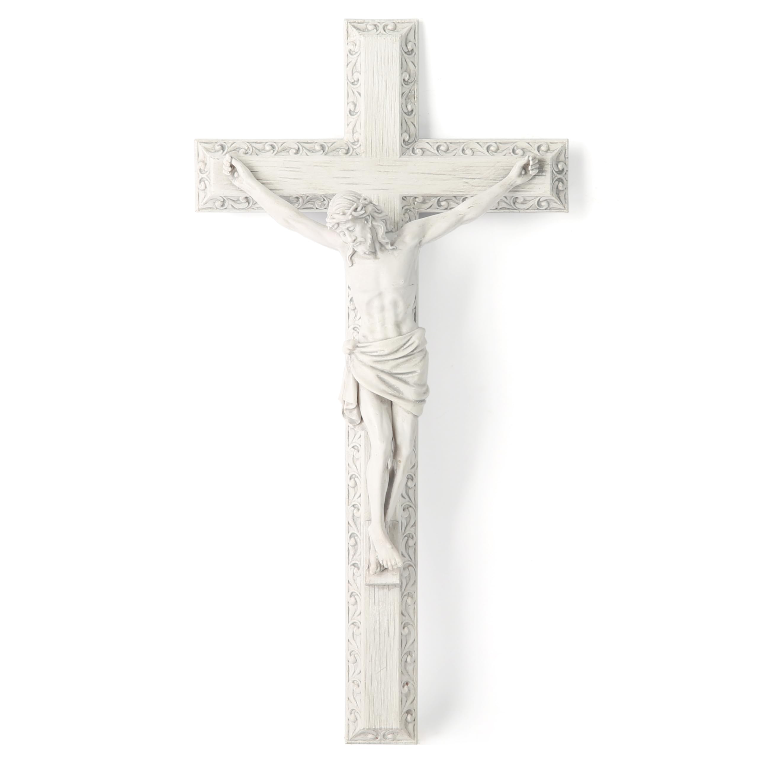 BC BUILDCLASSIC crucifix wall cross in grey-white finish, ideal for sacred home decor
