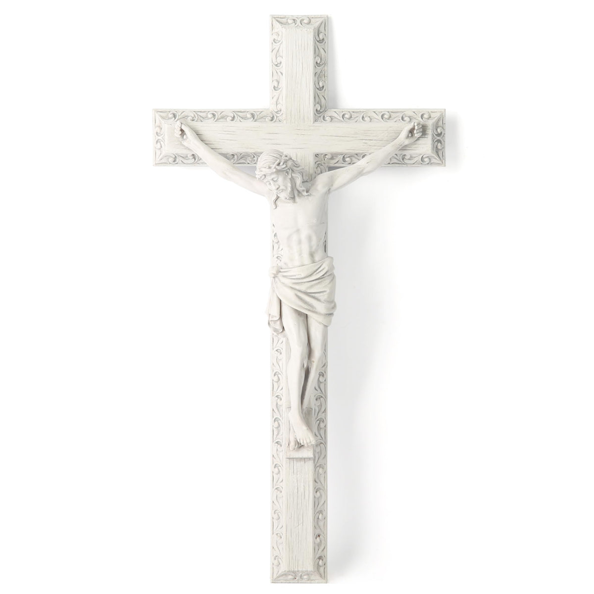 BC BUILDCLASSIC crucifix wall cross in grey-white finish, ideal for sacred home decor