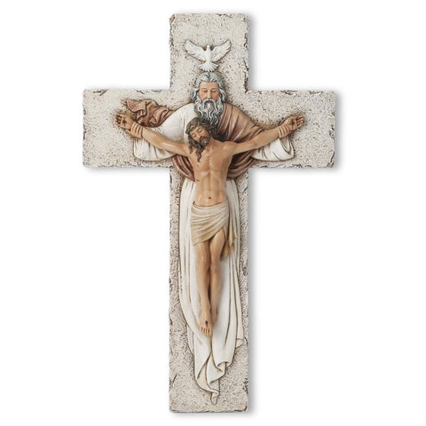 BC BUILDCLASSIC Holy Trinity crucifix wall cross with handpainted details for a serene prayer space
