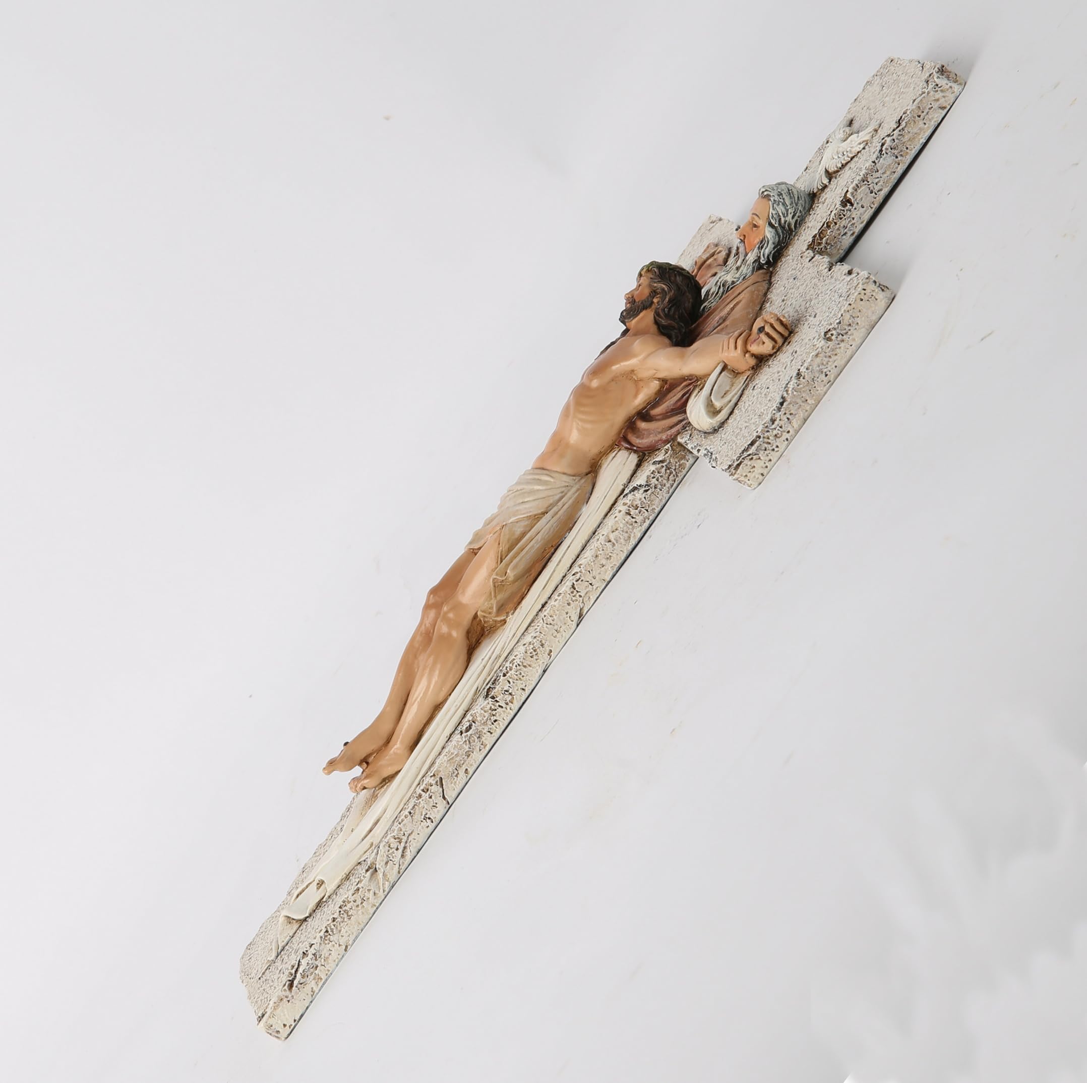 BC BUILDCLASSIC Holy Trinity crucifix wall cross, compact 9.5-inch size for small spaces