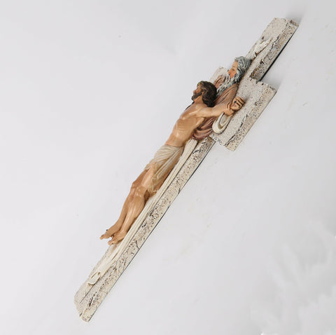 BC BUILDCLASSIC Holy Trinity crucifix wall cross, compact 9.5-inch size for small spaces